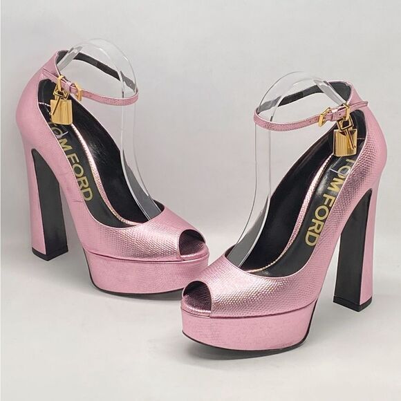 Tom Ford Lizard-Embossed Leather Platform Pumps size 40 - Picture 9 of 16